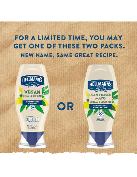 Aderezo Vegano Hellmann's 11.5 oz Libre de Huevos y Gluten Aderezo Vegano Hellmann's 11.5 oz Libre de Huevos y Gluten