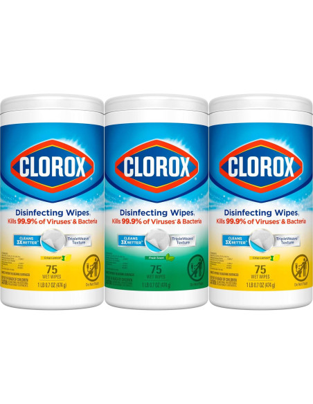 Toallitas Desinfectantes Clorox 75 Conteo x3 - Limpieza Efectiva Toallitas Desinfectantes Clorox 75 Conteo x3 - Limpieza Efectiva