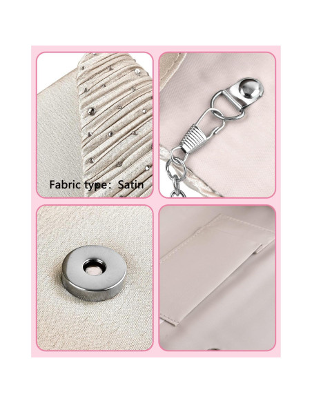 Cartera de Noche TINDTOP para Mujeres Albaricoque 18.3x10.2cm Cartera de Noche TINDTOP para Mujeres Albaricoque 18.3x10.2cm