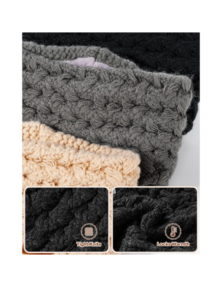 Diademas de Invierno para Mujeres 3 Piezas Forradas Polar Diademas de Invierno para Mujeres 3 Piezas Forradas Polar