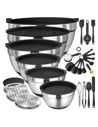 Umite Chef Set de 26 Tazones de Acero Inoxidable con Tapas