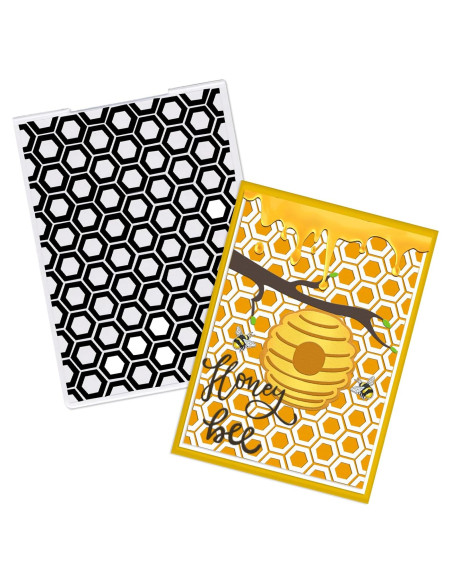 Carpeta de Embossing Texturizada Threetols Panal 14.5x10.5cm Carpeta de Embossing Texturizada Threetols Panal 14.5x10.5cm