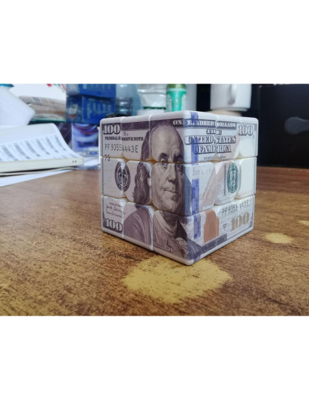 Cubo Mágico 3x3 Cuberspeed Billete de Cien Dólares Cubo Mágico 3x3 Cuberspeed Billete de Cien Dólares