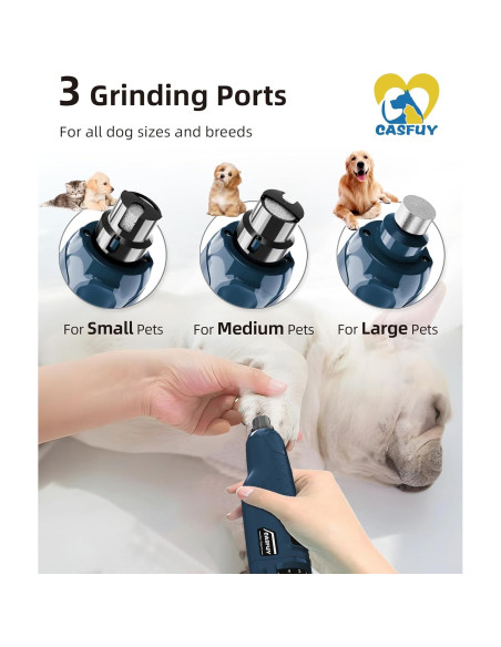 Molinillo de Uñas para Perros Casfuy N65 Silencioso 6 Velocidades Molinillo de Uñas para Perros Casfuy N65 Silencioso 6 Velocidades