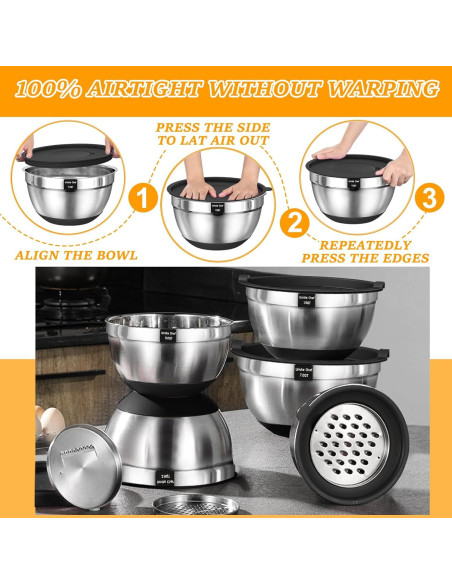 Umite Chef Set de 26 Tazones de Acero Inoxidable con Tapas Umite Chef Set de 26 Tazones de Acero Inoxidable con Tapas