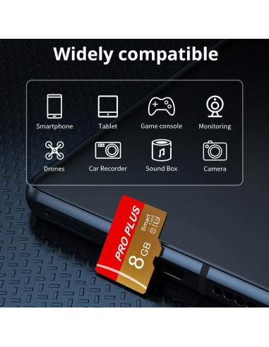 Paquete de 2 Tarjetas TF 8GB Bliksem con Adaptador UHS-I