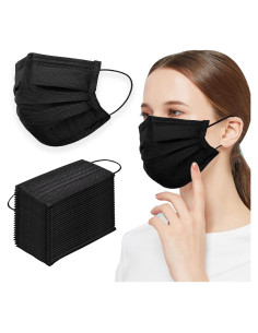 Mascarillas Desechables Negras 3 Capas DC-BEAUTIFUL 100 Pzas