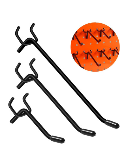 Ganchos para Tablero de Clavos Dualshine 60 Piezas Negros Ganchos para Tablero de Clavos Dualshine 60 Piezas Negros