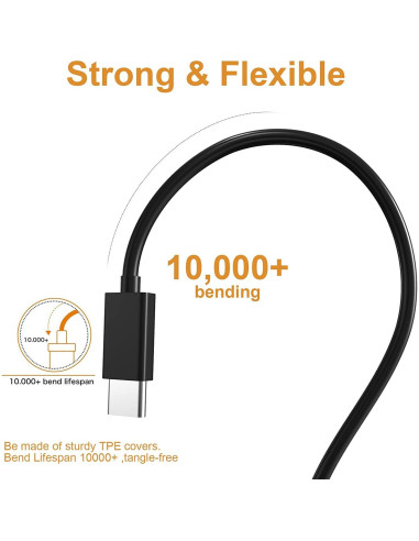 Cable de Carga USB Tipo C Toxaoii 1m para Linternas