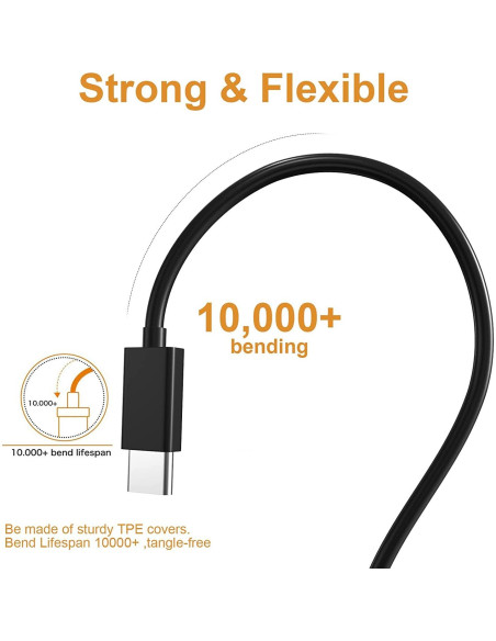 Cable de Carga USB Tipo C Toxaoii 1m para Linternas Cable de Carga USB Tipo C Toxaoii 1m para Linternas