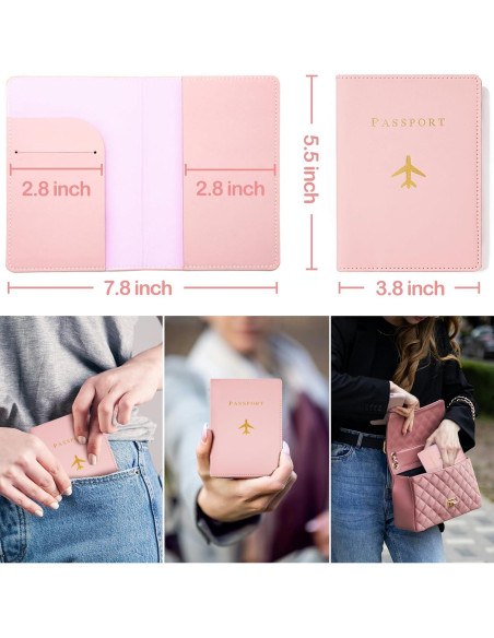 Funda de Pasaporte de Cuero PU Sizobi Rosa Bebé 15 cm Funda de Pasaporte de Cuero PU Sizobi Rosa Bebé 15 cm