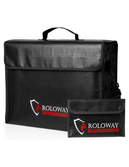 Bolsa a Prueba de Fuego ROLOWAY Grande 43x30cm Resistente Agua Bolsa a Prueba de Fuego ROLOWAY Grande 43x30cm Resistente Agua