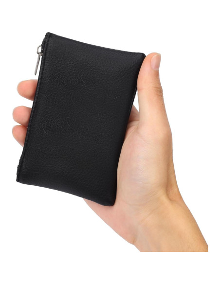 Paquete de 2 Monederos Mini KALIONE de PU Negro Paquete de 2 Monederos Mini KALIONE de PU Negro