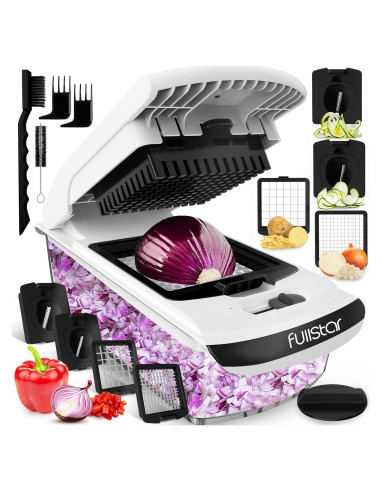 Cortador de Verduras Fullstar 4 en 1 Blanco - Acero Inoxidable