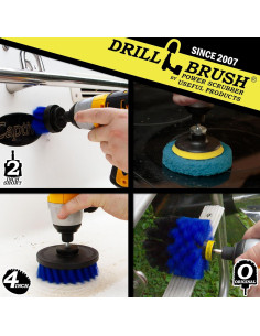 Kit de Limpieza Drillbrush - 3 Cepillos y 3 Almohadillas Azules 2