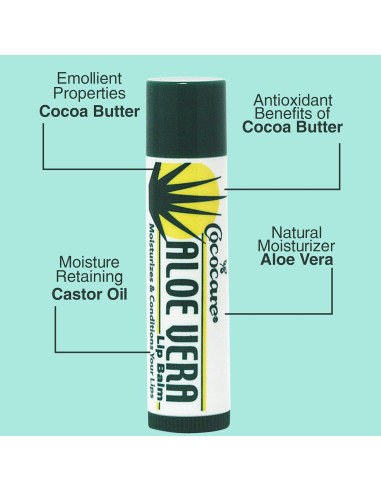 Bálsamo Labial Cococare Aloe Vera 4.25 g - Hidratante 2 Unidades