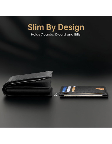 Cartera Slim Mayski RFID Minimalista Unisex Negra