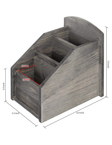 Organizador de Control Remoto MyGift de Madera Gris Oscuro
