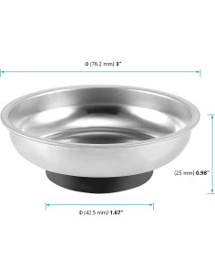 Bandeja Magnética Acero Inoxidable FUNSUEI 10 Piezas 7.62 cm 2