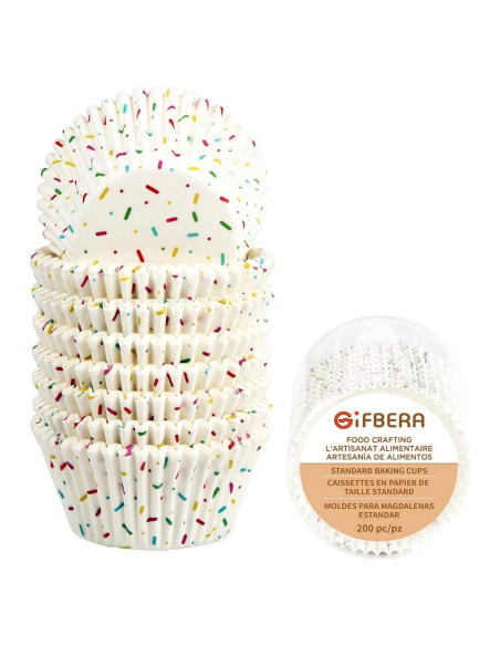 Forros para Cupcake Gifbera Blancos con Chispas - 200 Unidades Forros para Cupcake Gifbera Blancos con Chispas - 200 Unidades