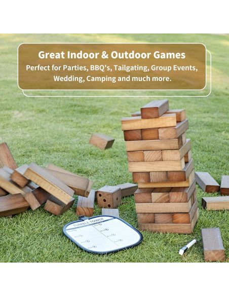 Juego de Torre de Caída Gigante ApudArmis 54 PCS Madera 128 cm Juego de Torre de Caída Gigante ApudArmis 54 PCS Madera 128 cm