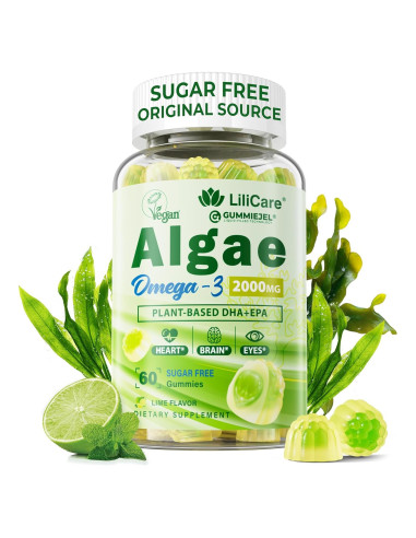 Gomitas Omega 3 Veganas LILICARE 2200mg DHA EPA Antioxidantes