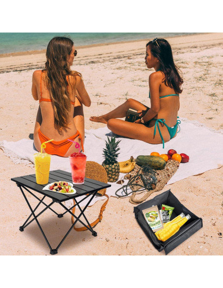 Mesa Plegable de Camping Audoyon 40x32 cm Negra Mesa Plegable de Camping Audoyon 40x32 cm Negra