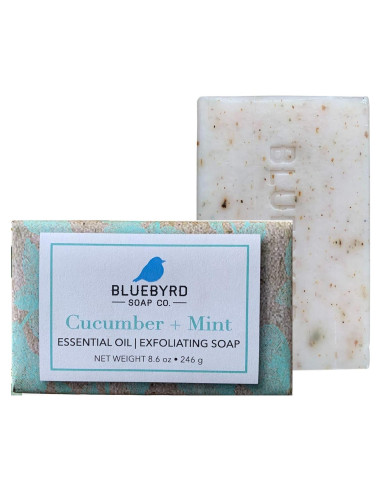 Jabón Exfoliante Vegano Pepino y Menta Bluebyrd 243.8g