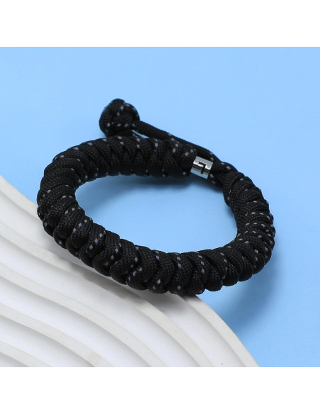 Pulsera de Paracord Reflectante LAMIBEE Ajustable 18-25 cm Pulsera de Paracord Reflectante LAMIBEE Ajustable 18-25 cm
