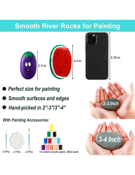 30 Rocas Naturales para Pintar KvyusFlourish 5-8 cm Gris 30 Rocas Naturales para Pintar KvyusFlourish 5-8 cm Gris