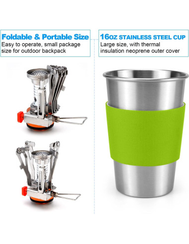 Kit de Utensilios de Cocina para Camping Odoland 10 Piezas