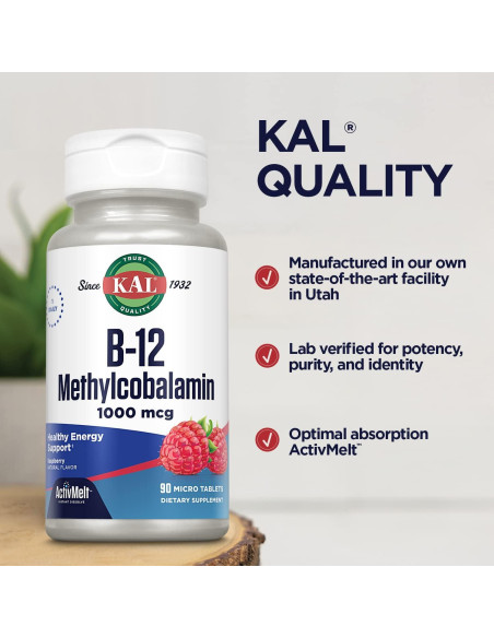KAL Vitamina B12 Metilcobalamina 1000mcg 90 Micro Tabletas KAL Vitamina B12 Metilcobalamina 1000mcg 90 Micro Tabletas