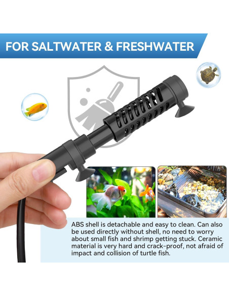 Calentador de Acuario Cerámico Hygger 15W para 3.8-19L Calentador de Acuario Cerámico Hygger 15W para 3.8-19L