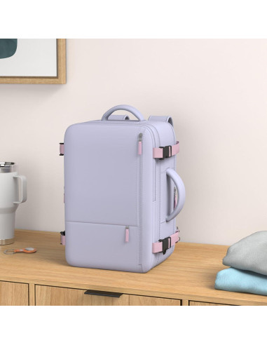 Mochila de viaje Rinlist para laptop 15.6" morado