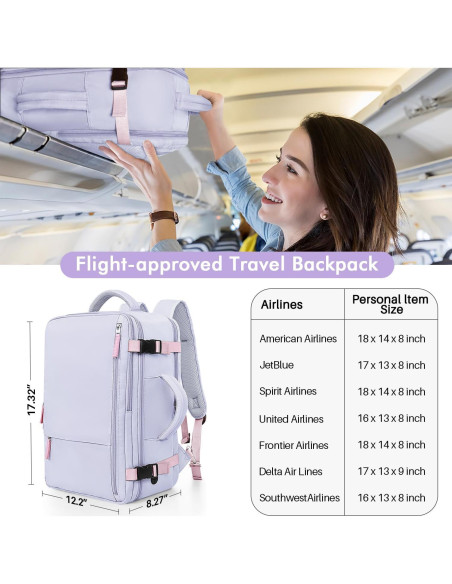 Mochila de viaje Rinlist para laptop 15.6" morado Mochila de viaje Rinlist para laptop 15.6" morado