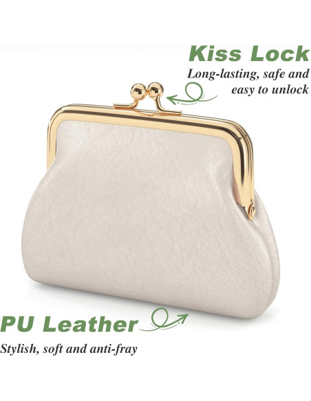 Monedero de Cuero PU Nipichsha Albaricoque Compacto 13.5x11.4cm