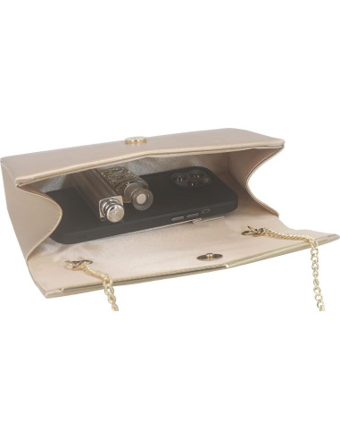 Bolso de Noche Clutch de Cuero Vegano Venoline Oro Champán