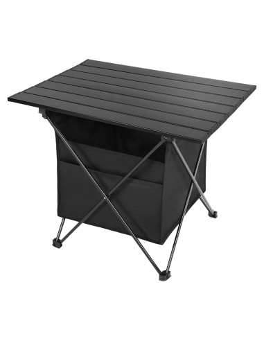 Mesa de Camping Plegable YSSOA Aluminio 40x35cm Negra