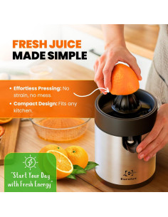 Exprimidor Eléctrico de Cítricos Eurolux ELCJ-2300 Acero Inoxidable 2