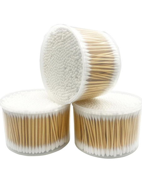 Bastones de Algodón de Bambú Natural 1500pcs Orgánicos Biodegradables Bastones de Algodón de Bambú Natural 1500pcs Orgánicos Biodegradables