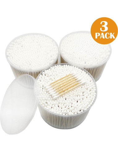 Bastones de Algodón de Bambú Natural 1500pcs Orgánicos Biodegradables