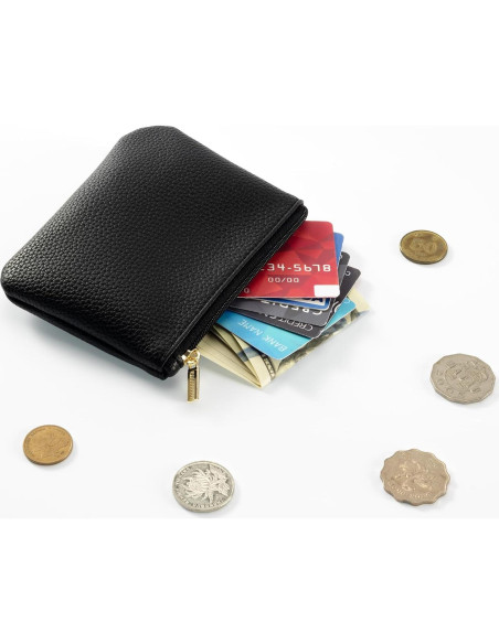 Monedero de Cuero PU Chelmon Compacto 12.7x9.7cm 2 Pcs Negro Monedero de Cuero PU Chelmon Compacto 12.7x9.7cm 2 Pcs Negro