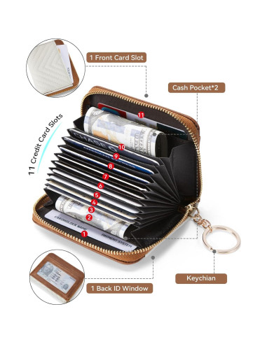 Cartera Pequeña BOSTANTEN para Tarjetas con Bloqueo RFID Beige