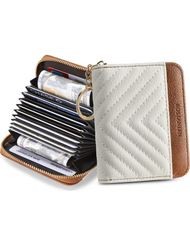 Cartera Pequeña BOSTANTEN para Tarjetas con Bloqueo RFID Beige