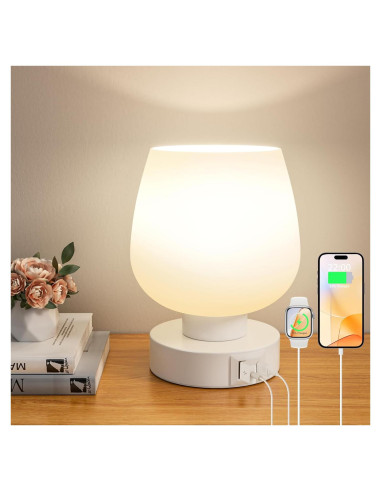 Lámpara de Mesa Táctil Seealle con Carga USB y 3 Niveles