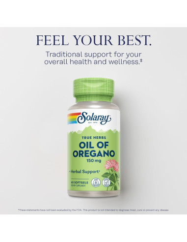 Aceite de Orégano Solaray 150 mg - 60 Cápsulas Blandas Veganas