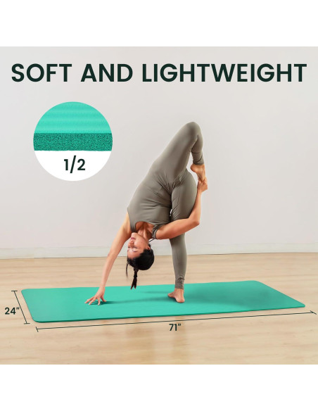 Estera de Yoga Fitvids Extra Gruesa 1.27 cm Antideslizante Estera de Yoga Fitvids Extra Gruesa 1.27 cm Antideslizante