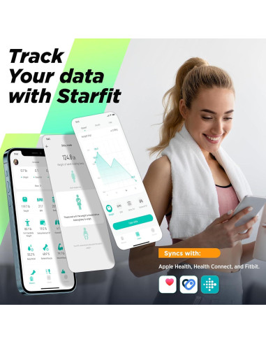 Báscula Digital RunSTAR con Pantalla Grande y 15 Métricas