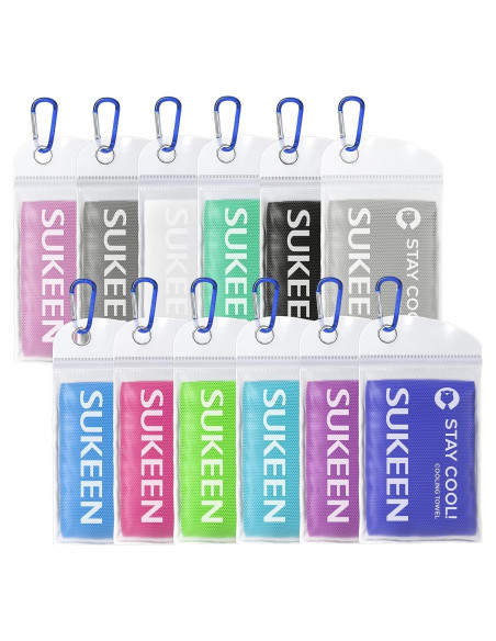 Toallas Enfriadoras Sukeen 12 Pack Microfibra 101.6x30.5cm Toallas Enfriadoras Sukeen 12 Pack Microfibra 101.6x30.5cm