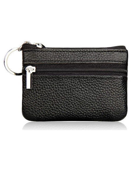 Monedero de cuero genuino negro Hibate HD-015-BLK pequeño Monedero de cuero genuino negro Hibate HD-015-BLK pequeño